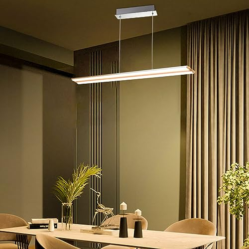 PADMA 18W LED Pendelleuchte Höhenverstellbar Esstischlampe Warmweiß, Modern Hängelampe Küchelampe, Länge: 71CM, Aluminium für Wohnzimmer Schlafzimmer Küche