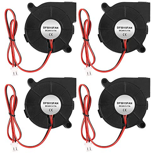 ALMOCN 4PCS 5015 Cooling Blower Fan Dual Ball Bearing 50x50x15mm 0.17A Turbo Cool Fan for 3D Printer,24V