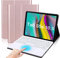 QYiD Tastatur Hülle für Galaxy Tab S5e 2019 SM-T720/T725/T727, Ultra Dünn Ständer Folio PU Ledertasche mit Blautooth Tastatur für Galaxy Tab S5e 10.5 Zoll SM-T720 SM-T725, Rosegold