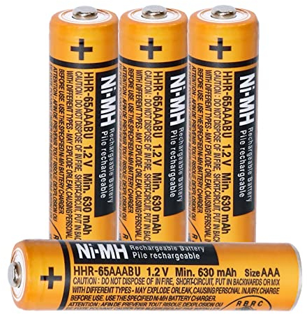 HHR-65AAABU NI-MH Akku für Panasonic 1,2 V 630mAh AAA Akku für schnurlose Telefone, 4 Stück