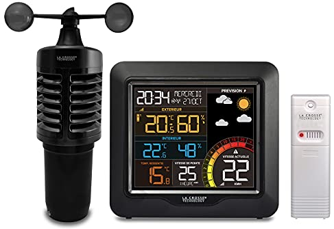 La Crosse Technology - WS6861 Station météo colorée avec anémomètre - Noir