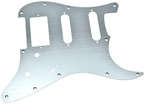 Dopro Schlagbrett für Stratocaster, 11 Löcher, Aluminium, eloxiert, moderner Stil, Stratocaster, für amerikanische/mexikanische FD Stratocaster, Silber