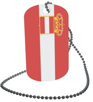 U24 Dog Tag Erkennungsmarke ID Tag an Kette Flagge Österreich-Ungarn Marine Alu 30 x 50 mm