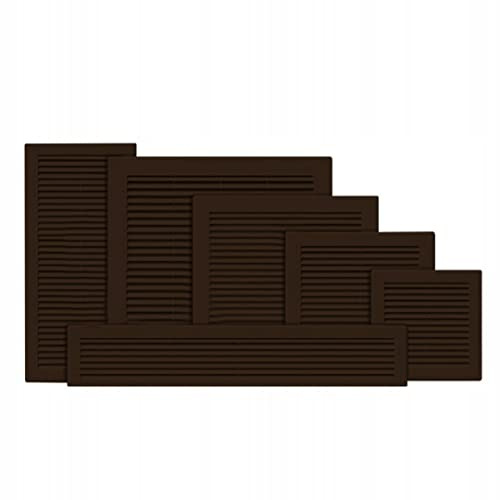 Brown Air Vent Grille - ABS Plastic - 6, 8, 10, 12 inches - Louvre Duct Ventilation Cover. (200mm x 250mm with Fly Screen)
