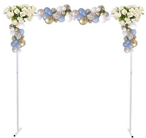 Arche de mariage carrée en fer forgé - 2 x 2 m - Pour montage sur porte - Arche de mariage - Support d'exposition pour événements - Décoration de jardin (blanc)