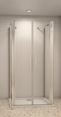 Acezanble Duschkabine 100x90x90cm U-FORM Duschabtrennung U-Kabine Dusche Duschtür Doppel Nano Glas