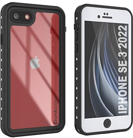 PunkCase for iPhone SE 2022 Waterproof Case [StudStar Series] [Slim Fit] [IP68 Certified] [Dirtproof] [Snowproof] 360 Full Body Armor Cover for iPhone SE (2022) (4.7) [White]