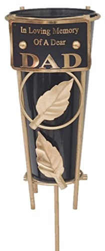 Widdle Gifts Ltd Vase funéraire noir avec support doré – Dad 1829