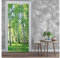 Türtapete Selbstklebend Wald Birkenwald grün Natur - 91x211 cm einteilig - Türposter Fototapete für Tür Wohnzimmer Küche Badezimmer Türaufkleber Türfolie UV-Beständig Montagefertig