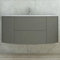 Yellow shop - Mobile bagno curvo sospeso 121 cm 2 cassetti 2 ante lavabo e specchio led EDEN (Tortora, Mobile con lavabo)