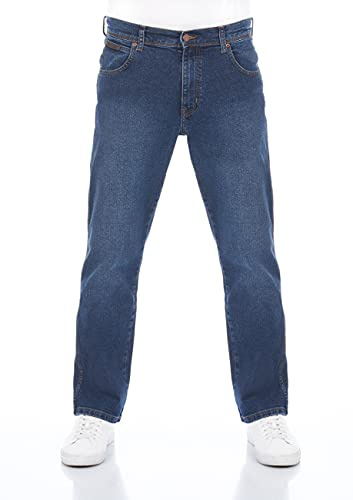 WRANGLER Herren Jeans Regular Fit Texas Stretch Hose Authentic Straight | Jeanshose Denim Baumwolle Schwarz Blau Grau 28 29 30 31 32 33 34 36 38 40 42 44