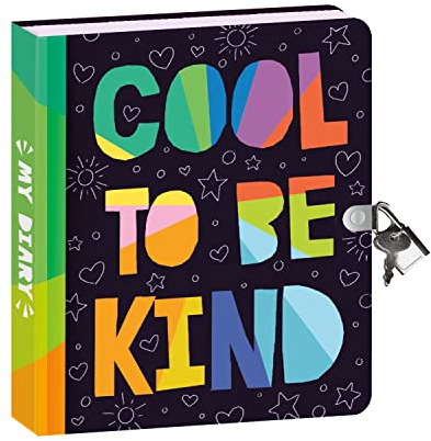 Peaceable Kingdom Be Kind Tagebuch mit Schloss und Schlüssel, linierte Seite für Kinder