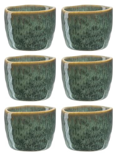 Leonardo Matera Eierbecher Set 6-teilig - Eier Becher aus Keramik - Durchmesser 5,2 cm, Höhe 4 cm - Einfach zu reinigen, spülmaschinenfest - 6er Set in grün, 023048
