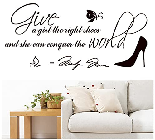 Wanfoou Wandtattoo Schmetterlinge für Wanddeko,Wandtattoo Sprüche Glücklich Wandaufkleber Zitate Inspirierende Schwarze Wandsticker Wanddeko für Schlafzimmer Wohnzimmer