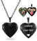 PHOCKSIN Glossy Black Lockets Personalised Heart Locket Necklace Custom Photo Locket Necklace for Women Picture Locket Pendant Necklace Engraved Any Text & Symbols Customized Lockets