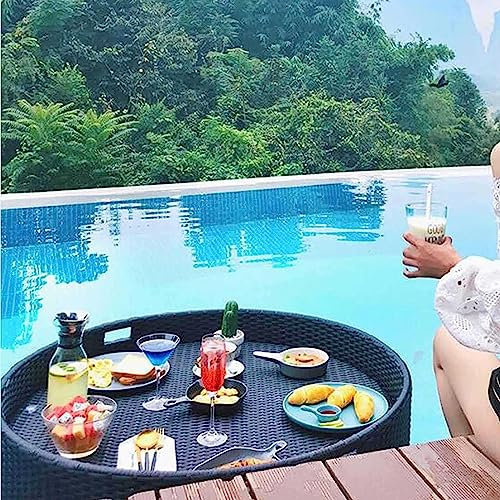 Vassoio A Telaio In Rattan Rotondo Piscina Piscina,Vassoio A Telaio In Rattan Rotondo Piscina Piscina Galleggianti For Adulti For Sandbars Spa Bagno E Feste Feste Fotografia Fotografia,Black-60