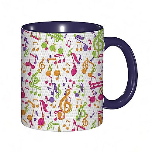 Tasse Keramik Inspirierendes Sound-Vibes-Thema Sonic-Rhythmus-Melodie Fröhliche Musiknoten Kaffeetassen Große 330ml Mit Henkel 100% Handbemalt Trinkgläser Mit Griff Personalisierte Geschenk