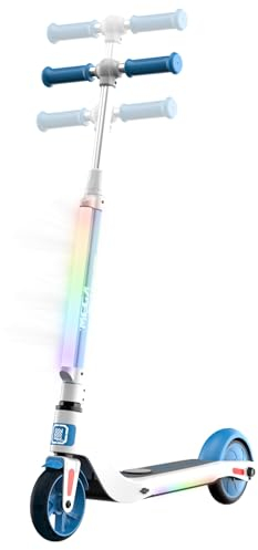 MEGA MOTION Elektroroller für Kinder, Unterstützter Roller, E Scooter höchste 8 km/h, 3 einstellbare Höhen von 795 bis 895 mm, 5,5'' Räder, Lichtleiste,geeignet für Kinder im Alter von 6 bis 12 Jahren