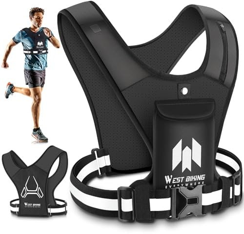 West Biking Laufweste Handyhalterung mit wasserdichter Handytasche (Saugnapfschnalle)