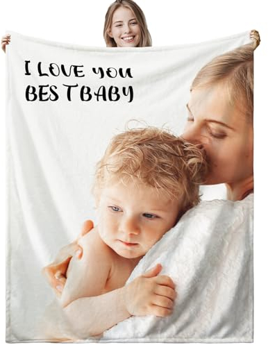 XNBTIM Personalisierte Decke,Fotodecke mit Eigenem Foto,Personalisiert Decke mit Foto,Kuscheldecke mit Foto,Decke Selbst Gestalten Foto,Personalisierte Geschenke,Geschenke fur Freundin,Mama,Papa