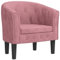 vidaXL Clubsessel, Sessel mit gepolstertem Sitz Armlehnen, Cocktailsessel mit Holzgestell, Loungesessel Relaxsessel Polstersessel, Rosa Samt