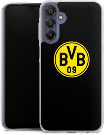 Slim Case kompatibel mit Samsung Galaxy A15 Silikon Handyhülle transparent Hülle extra dünn Borussia Dortmund Logo BVB