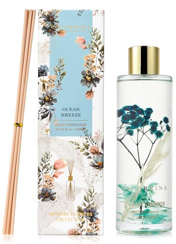 Cocorrína Raumduft mit Duftstäbchen, 430ml Meeresbrise Reed Diffuser, Lufterfrischer für Badezimmer, Regal, Heimdekoration