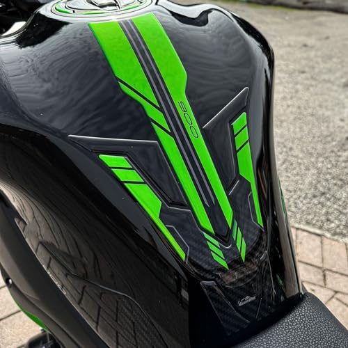 Resin Bike Aufkleber Motorrad Kompatibel Mit Kawasaki Z900 2023-2024. Schutz Motorrad Tank-Schutzfolie vor Stößen und Kratzern. Aufklebersatz 3D-Harzklebstoff - Stickers Made in Italy