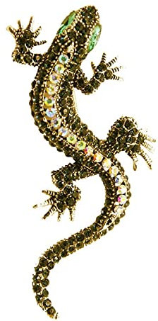 Generic Retro Vintage Eidechse Gecko Reptil Tier Brosche Anstecknadel Zierliche Kristall Brosche Schmuck Zubehör Professional und Fashion