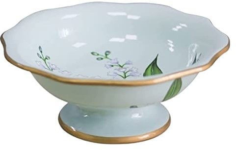 Obstkorb Deko Küche Keramik-Obstteller, Handbemalt, des Talmusters, Heimdekoration, Obstkorb, Einfach Obstschale Modern (Color : A, Size : 24 * 24 * 10cm)