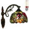 Uziqueif Wandleuchten, Tiffany Wand Lampe mit 8 Zoll Lampenschirm aus Buntglas und Gestell aus Metall, Wandlampen Vintage Wand Licht für Innen Wohnzimmer Korridor Treppen Flur, Grape
