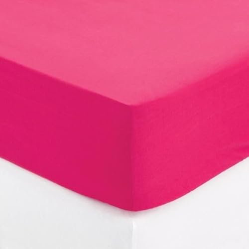 Home Deco - Drap Housse 140x190 cm 100% Coton 57 Fils/cm2 Anthracite (Fushia)