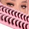 10 Paare Clear Band Künstliche Wimpern Katzenauge, 15mm Flauschiges Cat-Eye Russische Volume Strip Lashes D Curly Wispy Falsche Wimpern Natural Look Wimpern Extensions(H13)