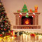 HPNIUB 3D Weihnachtsfenster Aufkleber,Santa Stickers,Weihnachten Schaufenster Deko,Schneeflocke Fensterdeko Abnehmbar Weihnachts Fensterbilder für Vitrinen Glas Zuhause (Kamin Weihnachtsbaum)