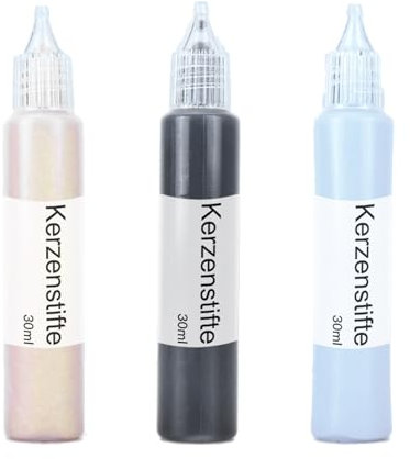 Ovaletta 3 Stück 30ml Kerzen Bemalen Set, Wachsstifte für Kerzen, kerzenstifte,Candle Pen für Kerzen, Kerzenfarbe, Dekorieren und Personalisieren von Kerzen, Keramik Bemalen Set, je 30 ml