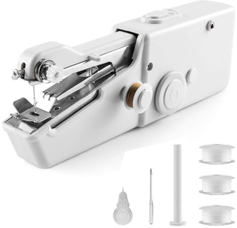 Handnähmaschine, Mini Nähmaschine für Anfänger, Hand Nähmaschine Tragbare für Zu Hause und Reisen, Kleine Nähmaschine für Kleidung, Vorhängen und Stoffe
