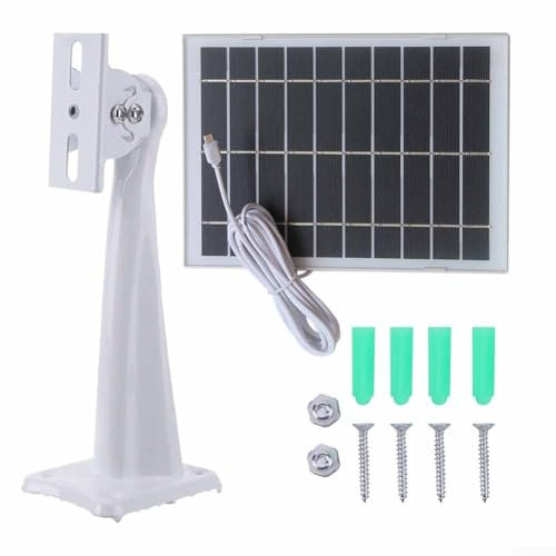 Panneau solaire 5 V 8 W pour caméra de sécurité, charge solaire extérieure avec fil de 3 mètres pour caméra de sécurité (noir)