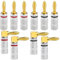 URHRHU 10 pezzi Connettori Banana Audio Placcato Oro Adattatori a Banana da 4 mm Connettori Banana Diritti e Angolo di 90° con Codifica a Colori Spine a Banana per Cavi Altoparlanti Diffusori Hi-Fi