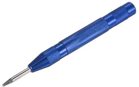 M METERXITY Pointeau Automatique 133mm Acier Rapide Pointeau à Ressout Bleu | 1-Pack, Pour Plaque D'Acier Panneau En Bois Verre, Pointeau à Impact Réglable, Outil Brise-Vitre