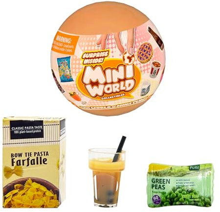 Bizak Mini World Essentielles Set, Überraschungskapseln mit Mini-Sammlern, Lebensmitteln und Konserven, 72 Artikel zum Spielen und Sammeln, Jungen und Mädchen ab 6 Jahren, (64509001)