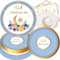 Lot de 96 pièces de vaisselle réutilisables en or blanc de luxe Aïd Mubarak pour 32 personnes Ramadan Mubarak Décorations de table musulmanes Assiettes à dessert Aïd Serviettes pour fête Ramadan