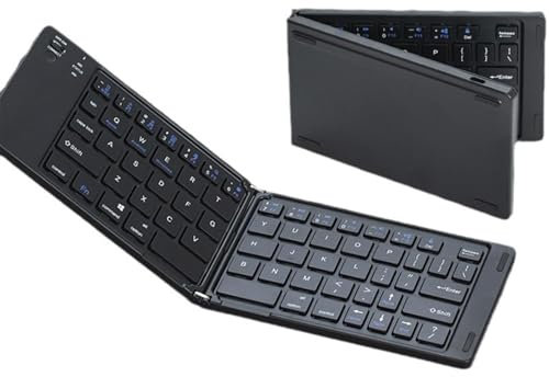 mivceklw Foldable Wireless Keyboard, Rechargeable Folding Keypad, Low-Noise Input Device, Portable & Compact for Laptop, Tablet, Smartphone, Travel, Office Use, 115.94 x 36.22 inch