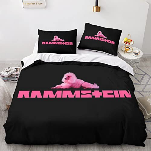 Shaari 3D Drucken Band Bettwäsche Set 135x200,Microfaser Einzelbett 1 Bettbezug Mit Reißverschluss + 1 Kissenbezüge 80x80
