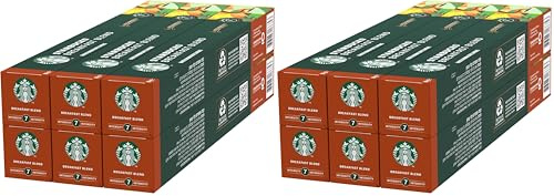 STARBUCKS Breakfast Blend by Nespresso, Torréfaction Ambrée, Capsules de Café 6 x 10 (60 Capsules) (Lot de 2)