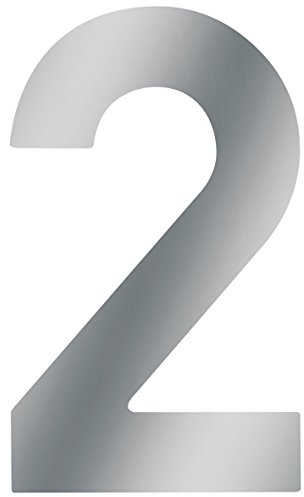 Metafranc Hausnummer 2 - Edelstahl - 120 mm - 3D Design - Gute Lesbarkeit - Individuelle Kombinationsmöglichkeiten / Beschriftung / Kennzeichnung / Ziffer / Haustür / Hauswand / Gartentor / 424017