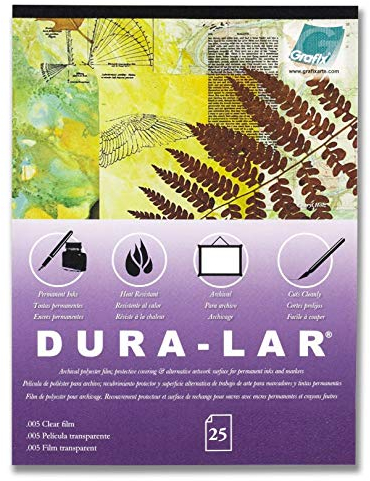 Grafix P05DC0912 Lot de 25 Feuilles de Film acétate Ultra Transparent pour revêtements, pochoirs, séparation des Couleurs, Applications de fenêtre, Transparents 22,9 x 30,5 cm