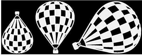 Samunshi® Ballon 'Race' 3er Aufkleber Set 30 x 11,3cm hellgrau