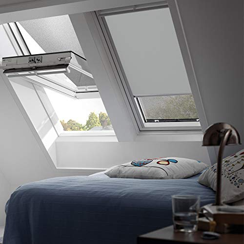 Orignal VELUX Verdunkelungsrollo DKL M08 0705S / Bedienart : Manuell / Farbe : Uni Grau / Fenstergröße : 338 / Fenstertypen : GIL, GDL, VFE, VFA, VFB, GEL, VEA, VEB, VEC, GIV