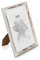 Shabby Chic A4 Bilderrahmen - Glasfront - mit Passepartout für 20x15 Fotos - 2 cm Rahmenbreite - Echtholz - Braun Weiß