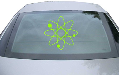 Indigos UG Auto Aufkleber Atom Symbol Zeichen neongrün - 600x599 mm - selbstklebender Sticker für Auto, Fenster, Bus oder LKW - Tuning